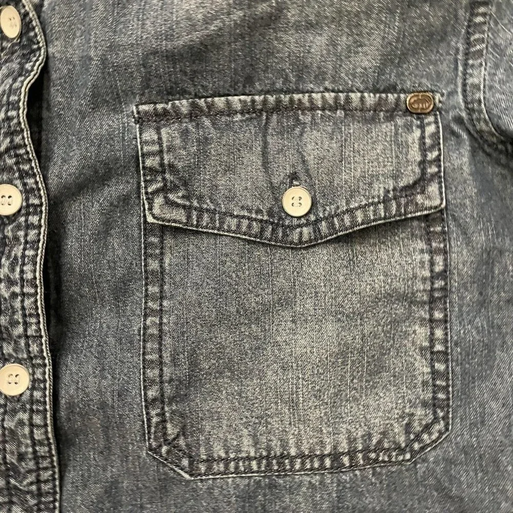 Ecko Unltd Men's Button Up Denim Shirt Slim Fit Blue Size XL - Picture 6 of 9